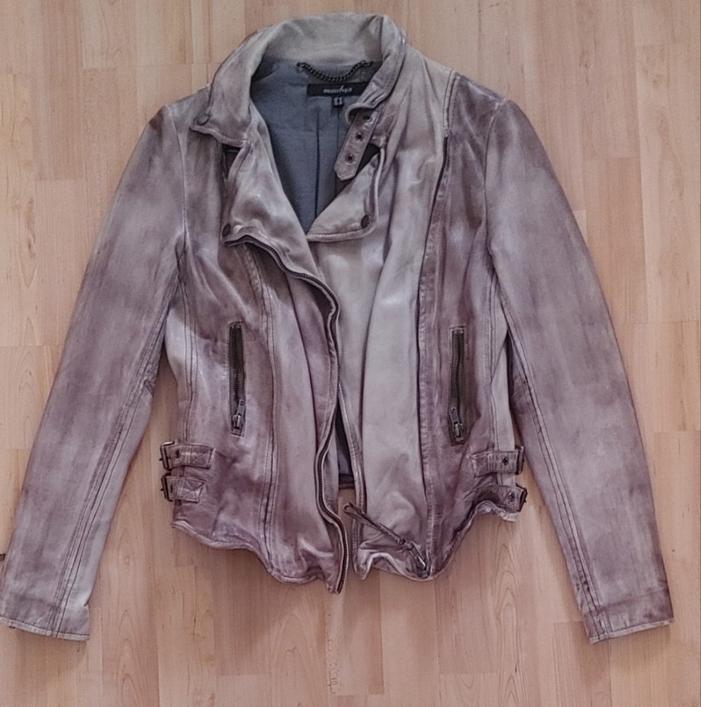 Women's Tan Leather Jacket Muubaa UK10. US6. EUR38